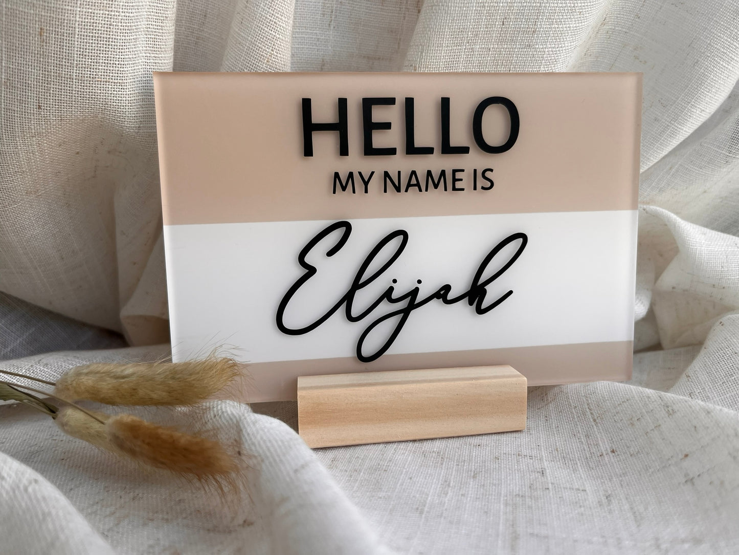 Hello My Name is Name Tag Sign 5x7"  LARGE